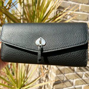 Kate Spade Large Leather Slim Flap Wallet